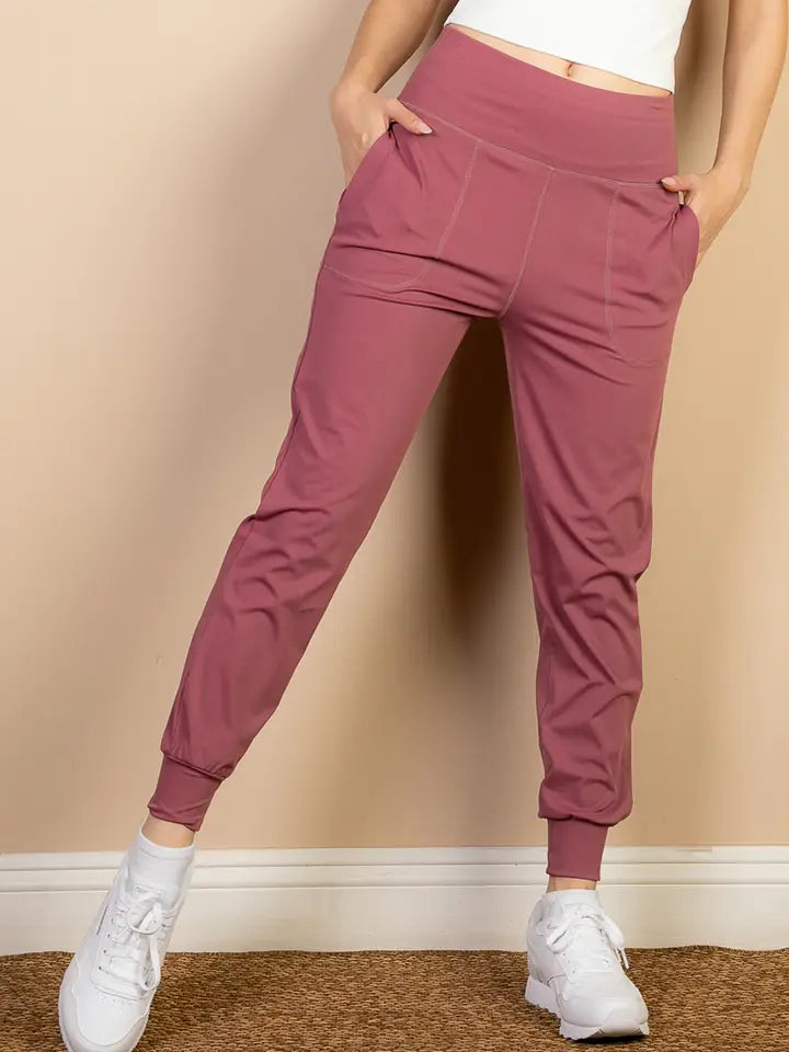 High Waisted Wide Waistband Joggers