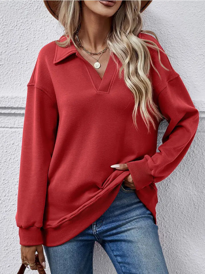 Long Sleeve Loose Solid Sweater
