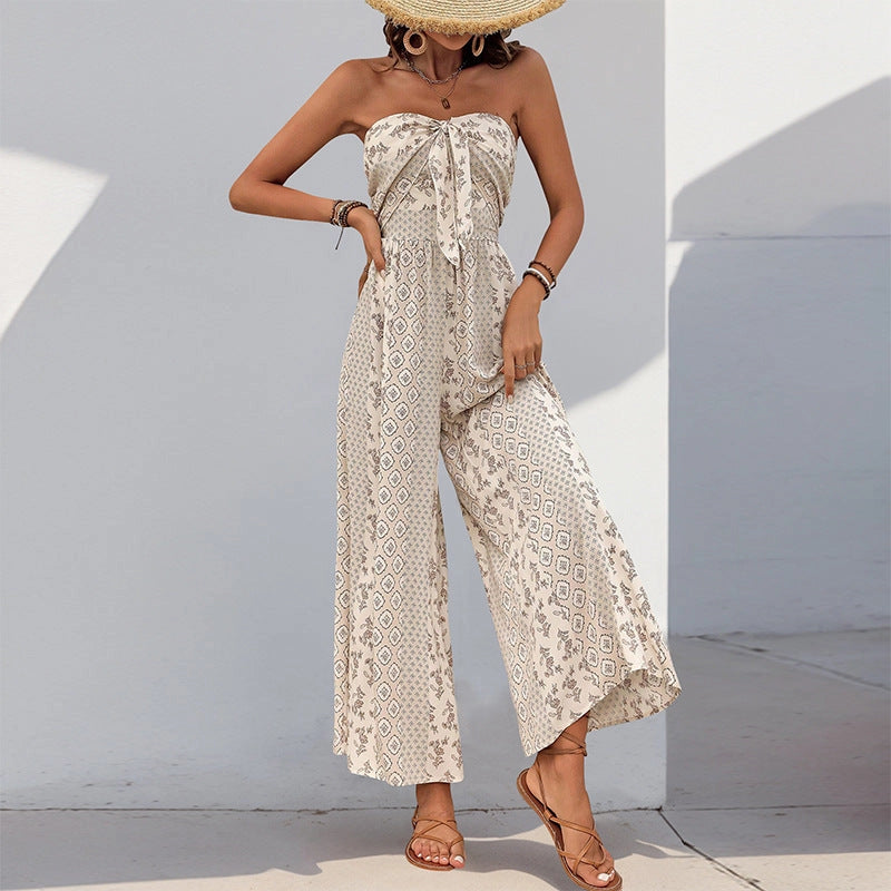Emerie Smocked Tube Top Denim Romper main image 0
