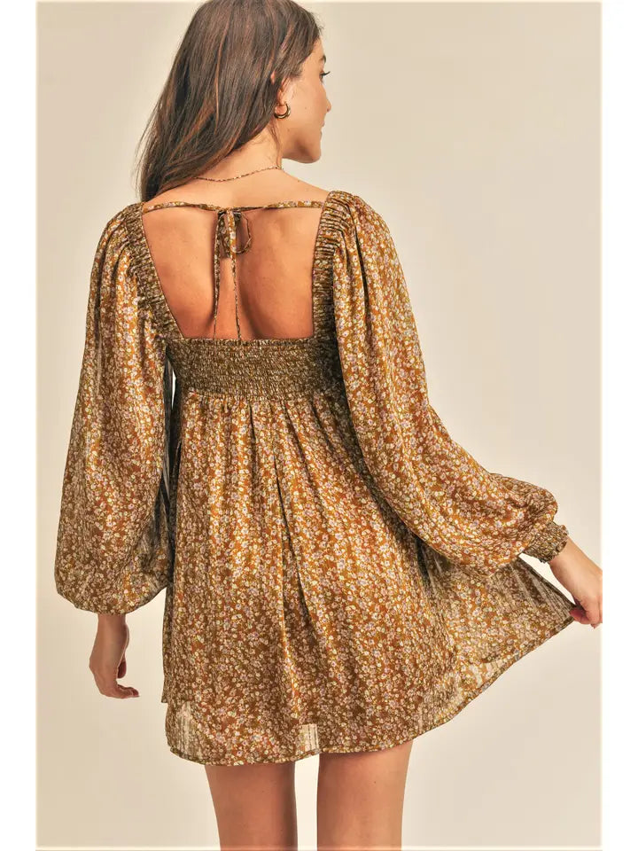 Gold Open Back Dress