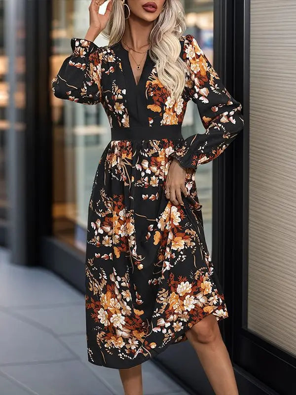 Floral Medium Length Dress