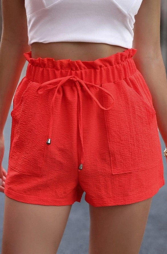 Elastic Waist Pocket Shorts