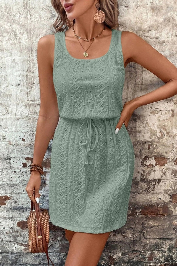 Drawstring Sleeveless Dress