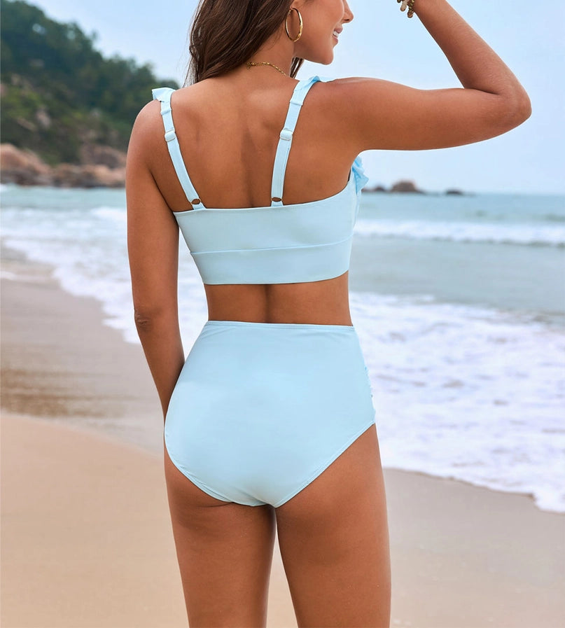 Flounced Edge Ruffle 3-Piece Bikini Set
